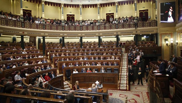 ep vista del hemiciclo del congreso de los diputados durante lel debate de investidura de pedro