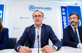 ep alfonso alonso e inaki oyarzabal durante una reunion en vitoria de la junta directiva del pp