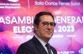 ep el presidente de la ceoe antonio garamendi durante la clausura de la asamblea general electoral