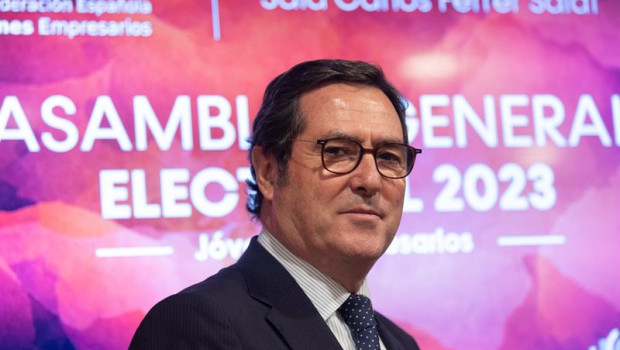 ep el presidente de la ceoe antonio garamendi durante la clausura de la asamblea general electoral