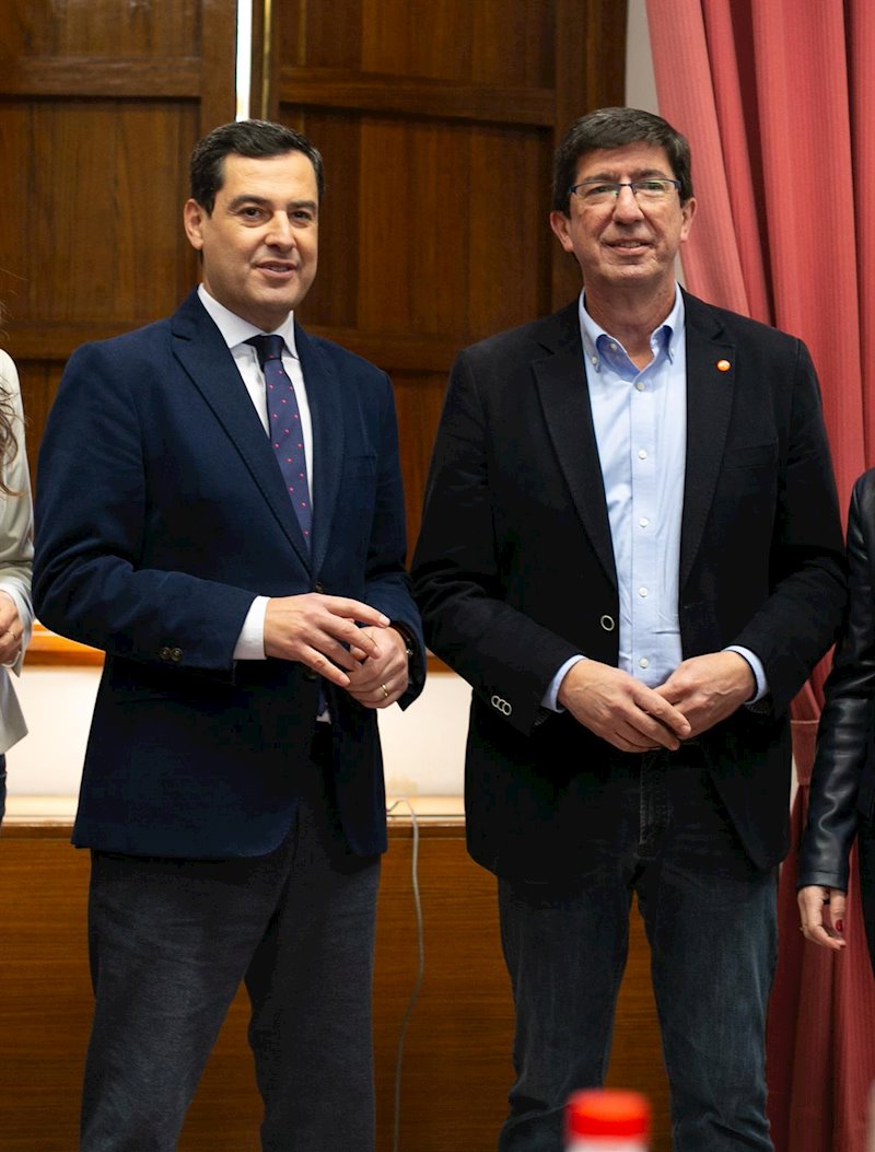 ep el presidente y el vicepresidente de la junta de andalucia juanma moreno y juan marin