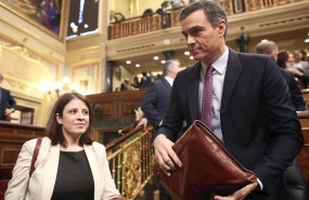 ep la portavoz del psoe en el congreso de los diputados adriana lastra y el presidente de gobierno