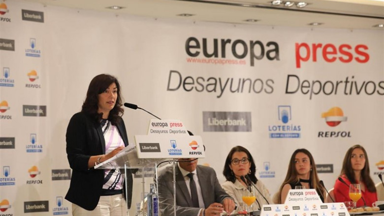 La presidenta del Consejo Superior de Deportes, María José Rienda, interviene en el Desayuno Deportivo de Europa Press 'Motor, con M de Mujer' en el Hotel Hesperia de Madrid. | Marta Fernández Jara - Europa Press ep la presidentaconsejo superiordeportes maria jose rienda intervienedesayuno deportivoeuropa press motor con mmujer enhotel hesperiamadrid
