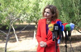 ep la vicepresidenta primera del gobierno maria jesus montero atiende a los medios en algeciras