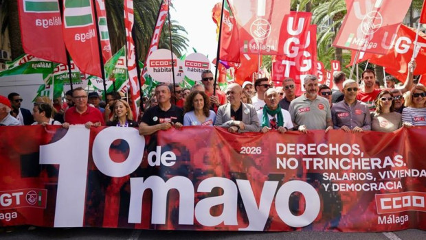 ep los secretarios generales de ccoo y ugt unai sordo y pepe alvarez respectivamente en malaga en la