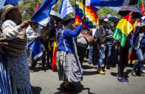 ep manifestacion a favor del ex presidente boliviano evo morales en cochabamba imagen de archivo