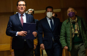 ep de izda a dcha el presidente de ceoe antonio garamendi el presidente de cepyme gerardo cuerva y