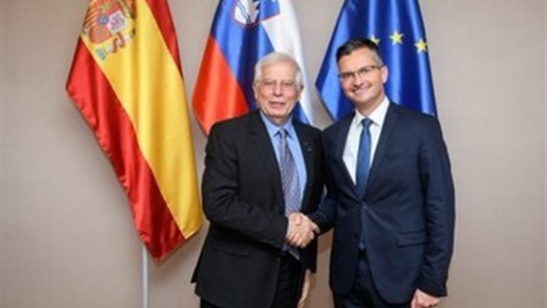 El ministro de Asuntos Exteriores en funciones, Josep Borrell, mantiene un encuentro con el primer ministro esloveno, Marjan Sarec | JOSEP BORRELL ep el ministro de asuntos exteriores en funciones josep borrell mantiene un encuentro con el primer