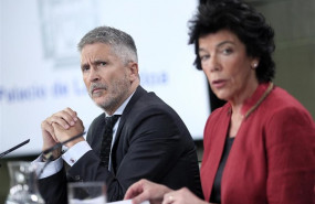 ep el ministro del interior en funciones fernando grande marlaska y la ministra portavoz y de