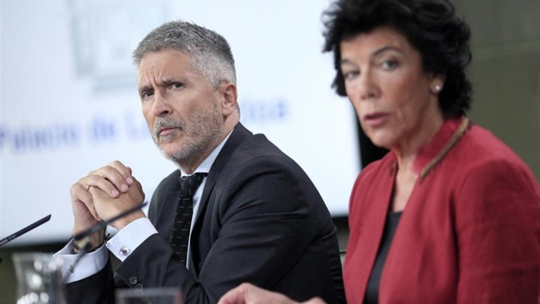 ep el ministro del interior en funciones fernando grande marlaska y la ministra portavoz y de