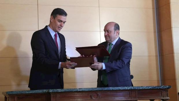 ep el presidente del gobierno en funciones pedro sanchez izq y el presidente del ebb del pnv andoni 20200220142010