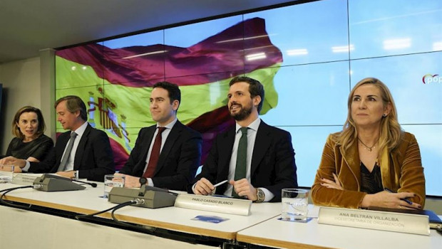 ep el presidente del pp pablo casado preside la reunion de la junta directiva nacional de su partido