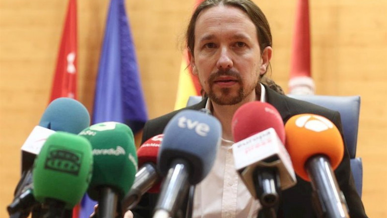 ep el vicepresidente segundo del gobierno pablo iglesias minutos antes de intervenir en el acto