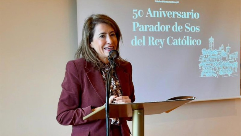 La presidenta de Paradores, Raquel Sánchez, ha anunciado una inversión en el Parador de Sos del Rey Católico para su modernización. | PARADORES ep la presidenta de paradores raquel sanchez ha anunciado una inversion en el parador de sos del rey