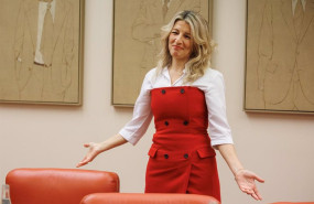 ep la vicepresidenta segunda y ministra de trabajo yolanda diaz llega a una reunion del grupo