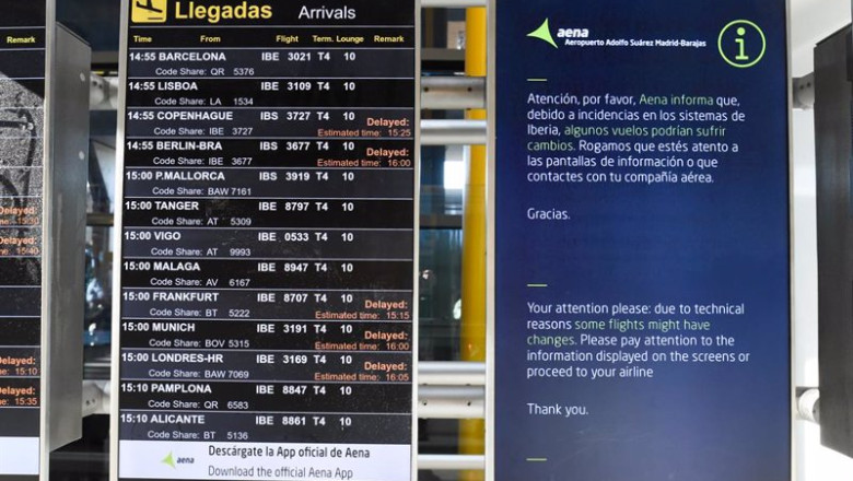 ep paneles informativo que anuncian retrasos de llegadas en algunos vuelos de iberia en la terminal ep paneles informativo que anuncian retrasos de llegadas en algunos vuelos de iberia en la terminal