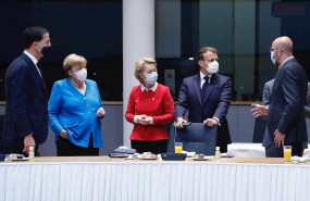 ep rutte merkel von der leyen macron y michel en bruselas