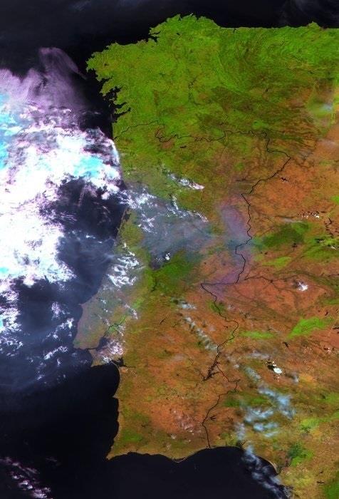 Vista regional de la zona del incendio en Portugal del satélite Proba-V de ESA | ESA ep vista regionalla zonaincendioportugalsatelite proba-vesa