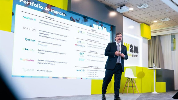 ep el ceo de w2m gabriel subias en una rueda de prensa en el marco de fitur 2026