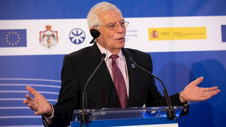 El ministro de Asuntos Exteriores en funciones, Josep Borrell, en el Foro Regional de la Unión por el Mediterráneo. | DAVID ZORRAKINO - EUROPA PRESS ep el ministro de asuntos exteriores en funciones josep borrell en el foro regional de la union por