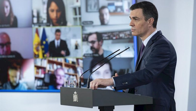 ep el presidente del gobierno pedro sanchez comparece en una rueda de prensa telematica