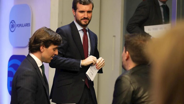 ep el presidente del partido popular pablo casado y el vicesecretario nacional de comunicacion del