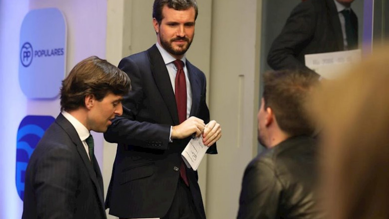 ep el presidente del partido popular pablo casado y el vicesecretario nacional de comunicacion del