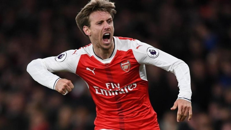 Nacho Monreal celebra un gol con el Arsenal. | PREMIERLEAGUE - Archivo ep nacho monreal celebra un gol con el arsenal