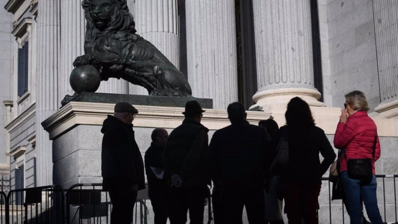 ep vista de uno de los leones del congreso de los diputados a 24 de enero de 2024 en madrid espana ep vista de uno de los leones del congreso de los diputados a 24 de enero de 2024 en madrid espana