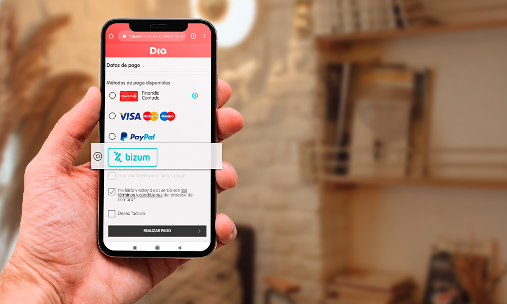 DIA incorpora el pago a través de Bizum en su tienda online