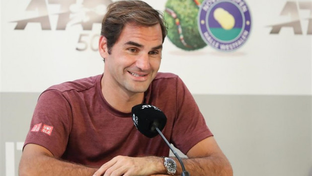 ep 23 june 2019 halle swiss tennis player roger federer speaks atpress conference after the final match of the halle tennis tournament at the gerry weber stadion photo friso gentschdpa