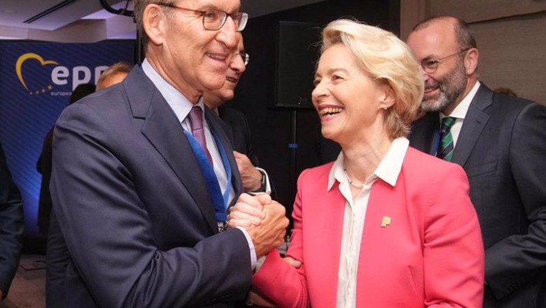 ep el lider del pp alberto nunez feijoo junto a la presidenta de la comision europea ursula von der ep el lider del pp alberto nunez feijoo junto a la presidenta de la comision europea ursula von der