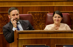 ep el presidente del vox santiago abascal y la secretaria general del grupo parlamentario de vox en