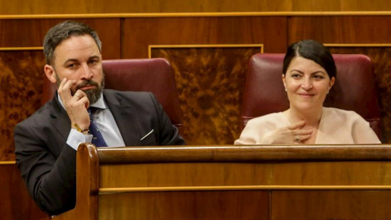 ep el presidente del vox santiago abascal y la secretaria general del grupo parlamentario de vox en