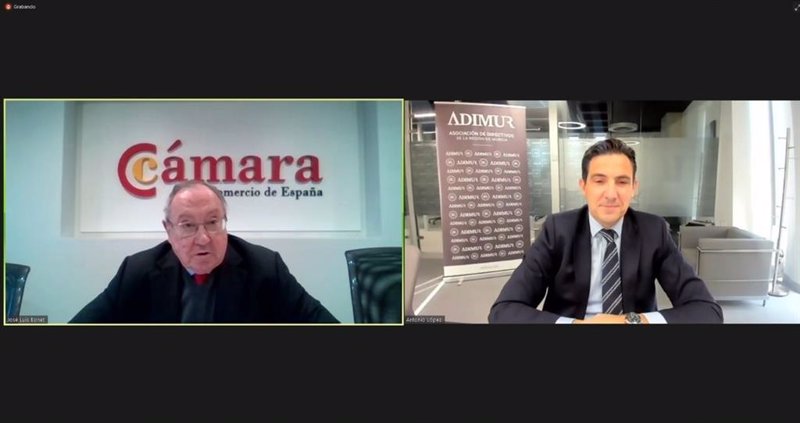 José Luis Bonet, presidente de la Cámara de España y Antonio López, presidente de la Asociación de Directivos de la Región de Murcia. | CEDE ep jose luis bonet presidente de la camara de espana y antonio lopez presidente de la asociacion de