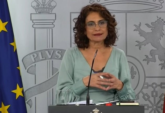 La ministra de Hacienda y portavoz del Gobierno, María Jesús Montero, durante la rueda de prensa posterior a la reunión del Consejo de Ministros celebrada el 19 de mayo. | EUROPA PRESS ep la ministra de hacienda y portavoz del gobierno maria jesus montero durante la rueda de prensa 20200519164413