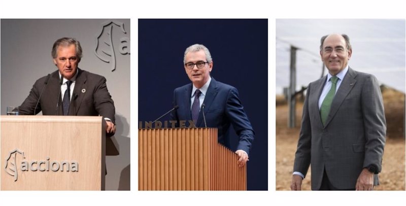 Los presidentes de Acciona, Inditex e Iberdrola, José Manuel Entrecanales, Pablo Isla e Ignacio Galán | EUROPA PRESS - Archivo ep los presidentes de acciona inditex e iberdrola jose manuel entrecanales pablo isla e ignacio