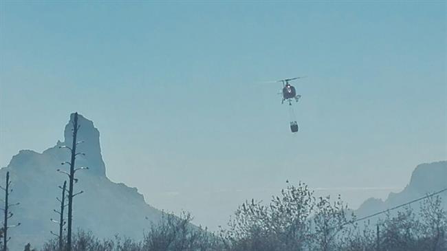 Imagen del incendio declarado en la cumbre de Gran Canaria | Cedida por TURISMO GRAN CANARIA ep imagenincendio declaradola cumbregran canaria