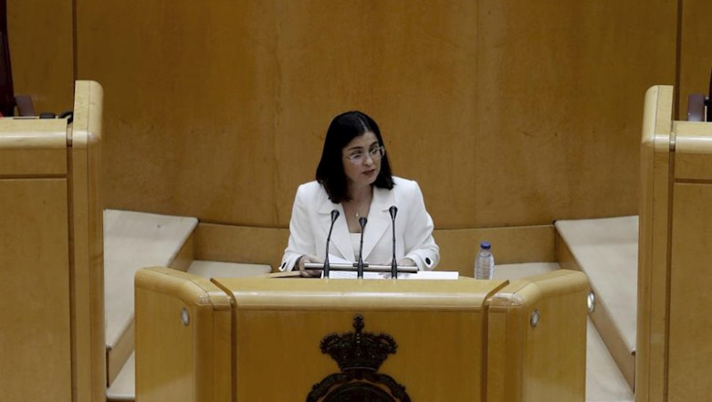 La ministra de Política Territorial, Carolina Darias, durante la sesión de la Comisión General de Comunidades Autónomas del Senado. | Pool ep la ministra de politica territorial carolina darias durante la sesion de la comision general de