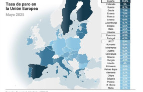 ep mapa con tasa de paro por paises de la ue
