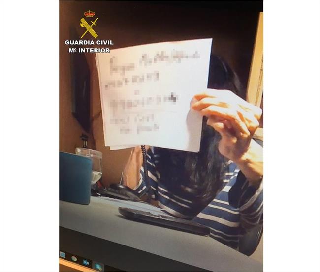 Rótulo utilizado por los agentes en la videollamada | GUARDIA CIVIL ep rotulo utilizadolos agentesla videollamada