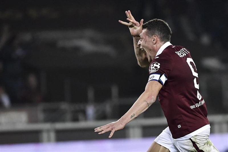 ep andrea belotti celebra un gol con el torino fc
