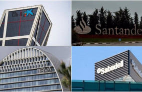 ep archivo   logos de caixabank banco santander bbva y banco sabadell