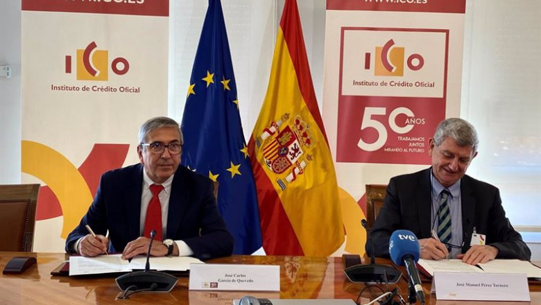 El presidente del ICO, José Carlos García de Quevedo Ruiz, y el presidente de RTVE, José Manuel Pérez Tornero. | ICO ep el presidente del ico jose carlos garcia de quevedo ruiz y el presidente de rtve jose manuel