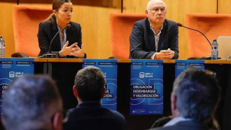 La conselleira do Mar, Marta Villaverde, en una jornada en Burela | XUNTA ep la conselleira do mar marta villaverde en una jornada en burela