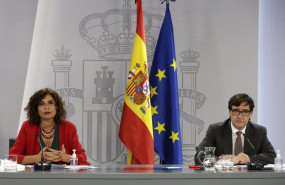 ep la ministra portavoz y de hacienda maria jesus montero y el ministro de sanidad salvador illa