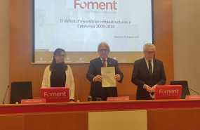 ep la presidenta de la comision de infraestructuras anna cornado el presidente de foment del treball