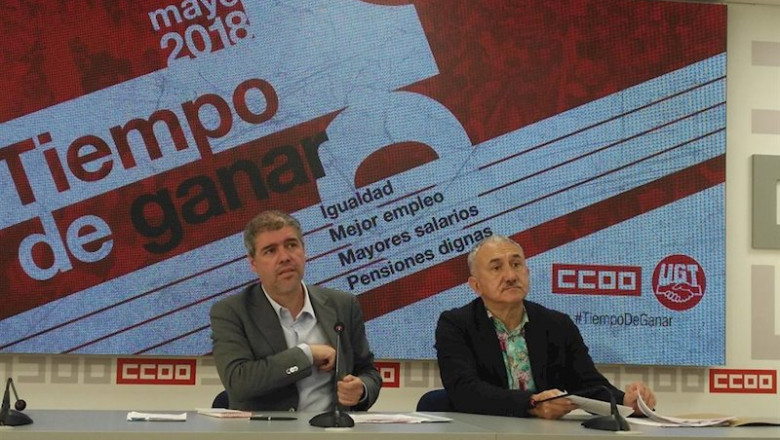 Unai Sordo, secretario general de CCOO y Pepe Álvarez, el secretario de UGT | EUROPA PRESS - Archivo ep unai sordo secretario general de ccoo y pepe alvarez el secretario de ugt