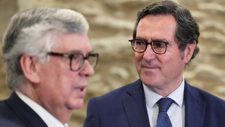 ep el presidente de la ceoe antonio garamendi d y el presidente de la ceg juan vieites i durante la ep el presidente de la ceoe antonio garamendi d y el presidente de la ceg juan vieites i durante la