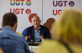 ep el secretario general de ugt pepe alvarez presentando en rueda de prensa un informe sobre la